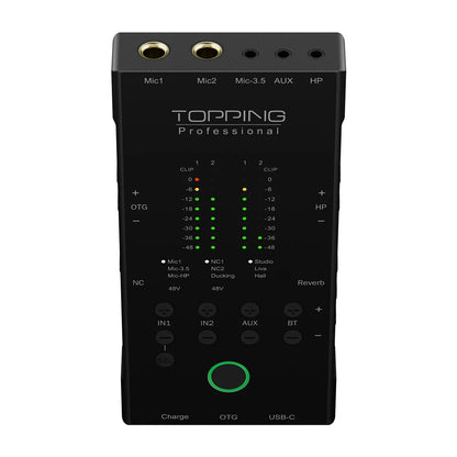 Compact Blue Audio Interface for Recording & Live Streaming
