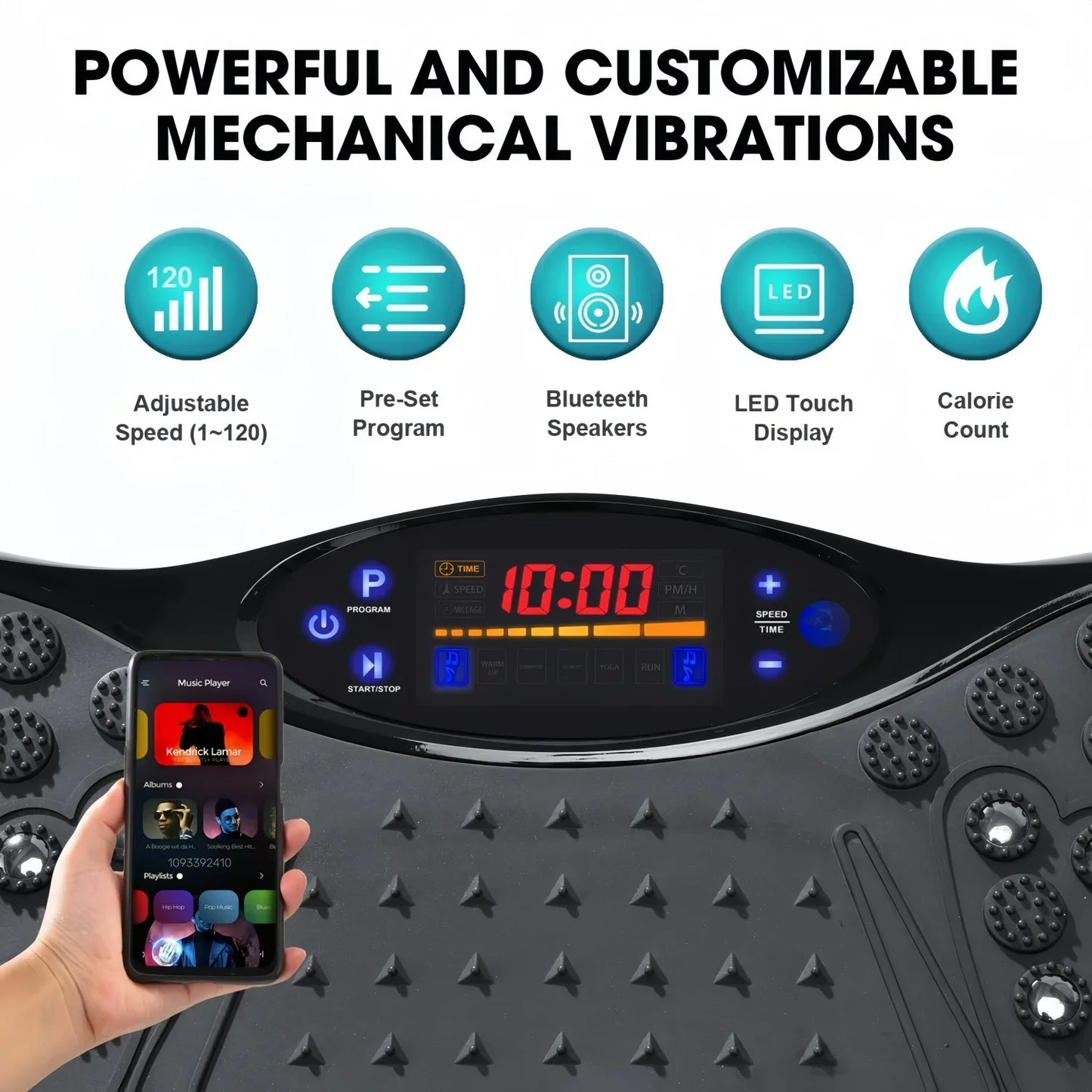 Whole Body Red Vibration Platform with Bluetooth and Remote