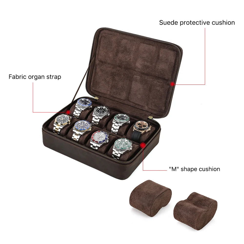 Vintage Watch Storage Box 10 Slot Jewelry Case