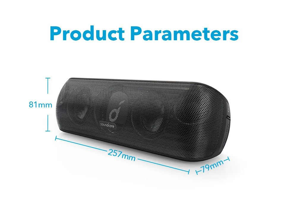 Portable 30W Hi-Res Bluetooth Speaker with Extended Bass