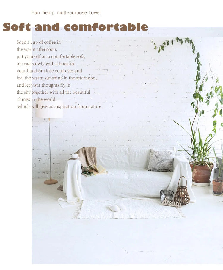 Sofa Slipcover Soft Couch Cover Avocado Linen