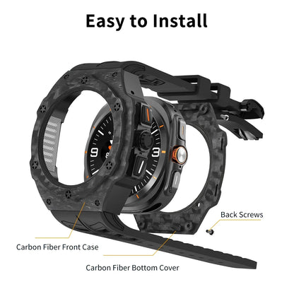 Heavy Duty Carbon Fiber Case Green Rubber Band