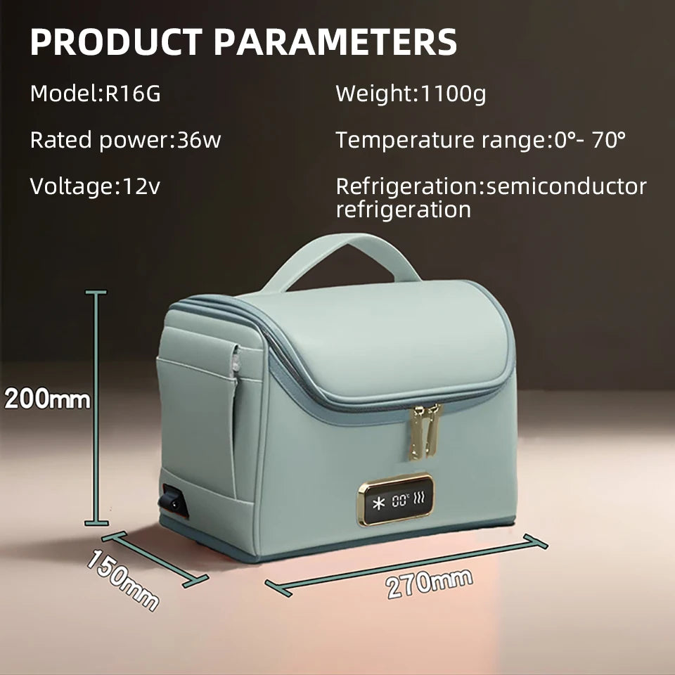 Portable 12V Mini Car Fridge with Cooling and Heating Function