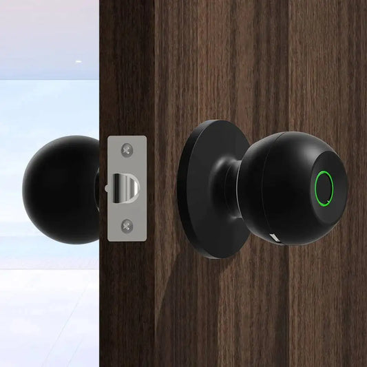 Black Smart Knob Door Lock with App Control
