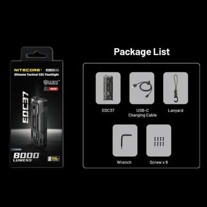 Rechargeable 8000 Lumen EDC Flashlight for Outdoor and Emergency Use