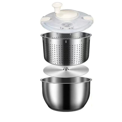 Stainless Steel Salad Spinner and Vegetable Washer with Drain