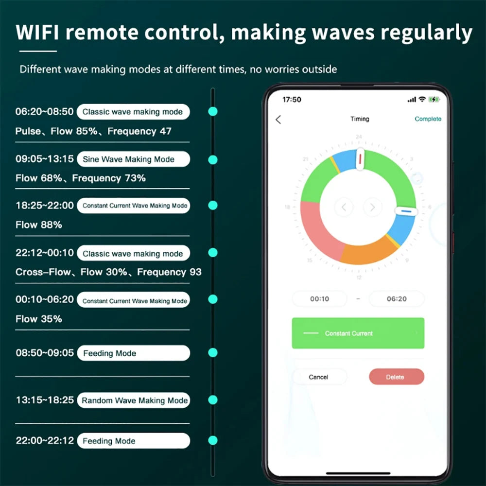 Smart WiFi Aquarium Cross-Flow Pump 180M LCD Controller