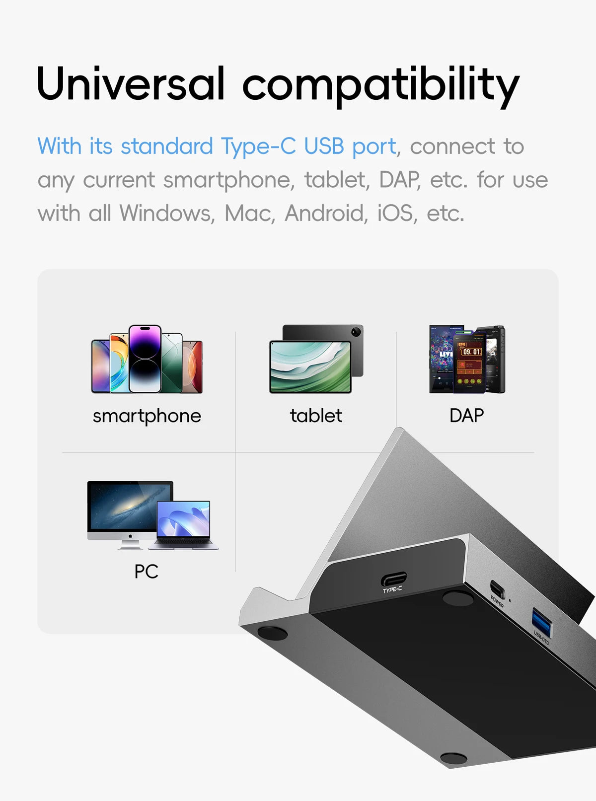 60W USB-C PD Fast Charger with USB 3.0 Hub