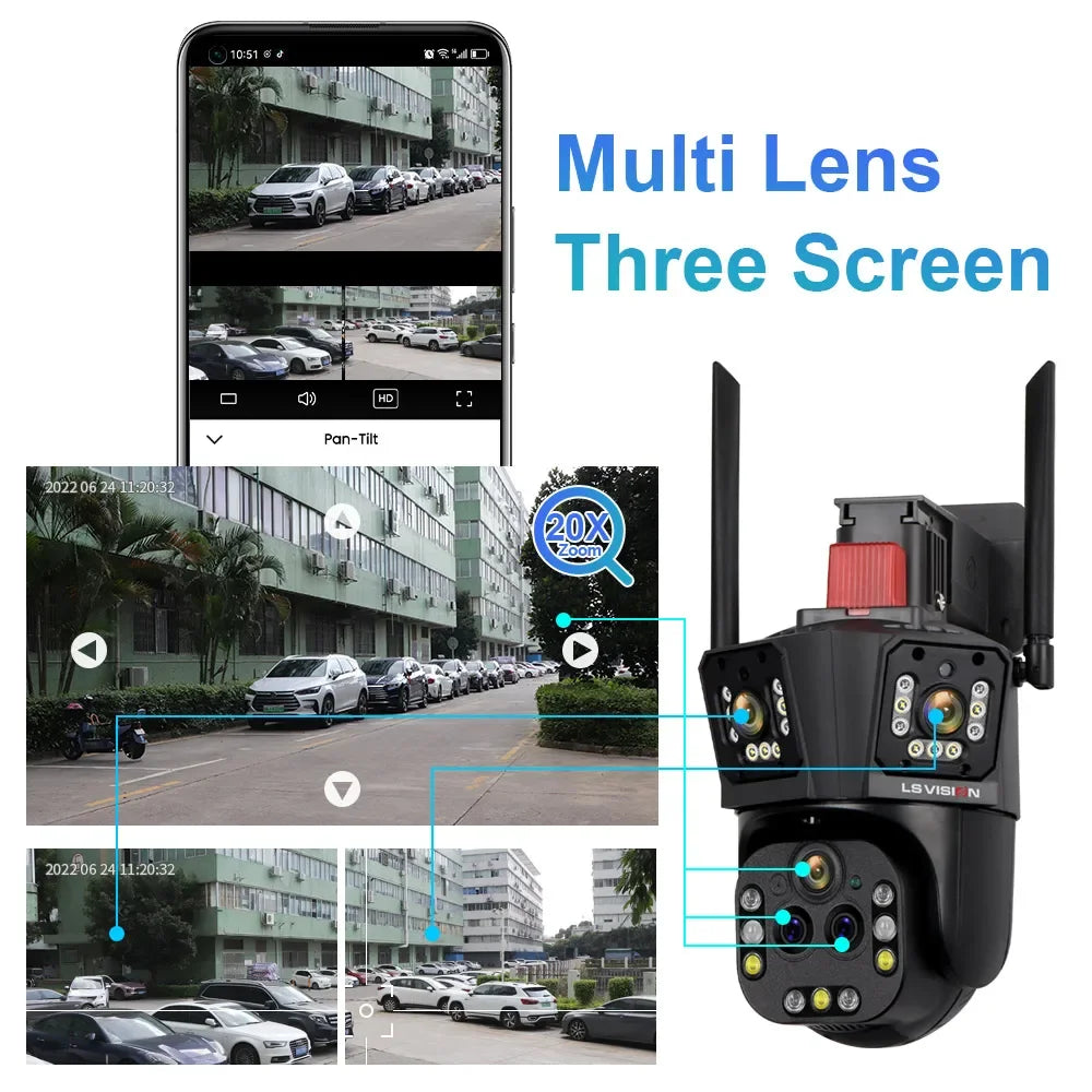 10K Outdoor WiFi Camera 20x Zoom 128GB Storage