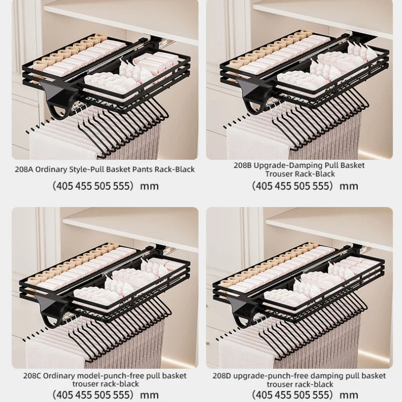 555mm Heavy Duty Pull-Out Pants Rack Soft Close