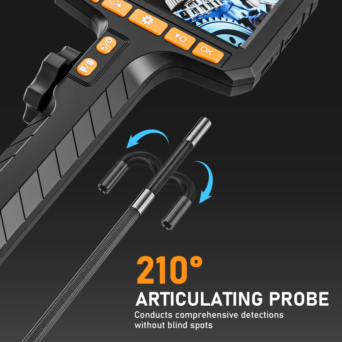 Two-Way Rotary Borescope 4.3 Inch Screen 6.2mm Probe