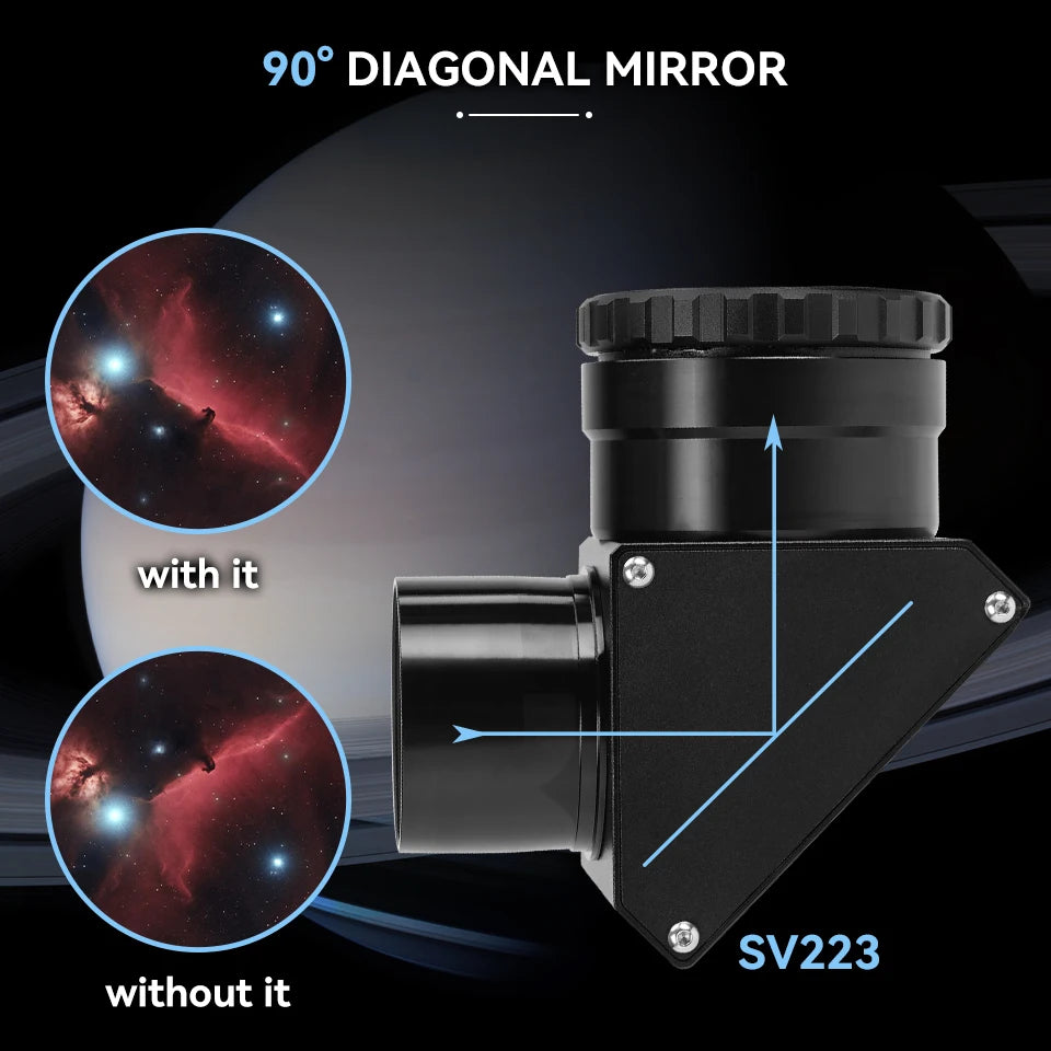 Precision 2" Clicklock Diagonal Mirror for Clear Telescope Viewing