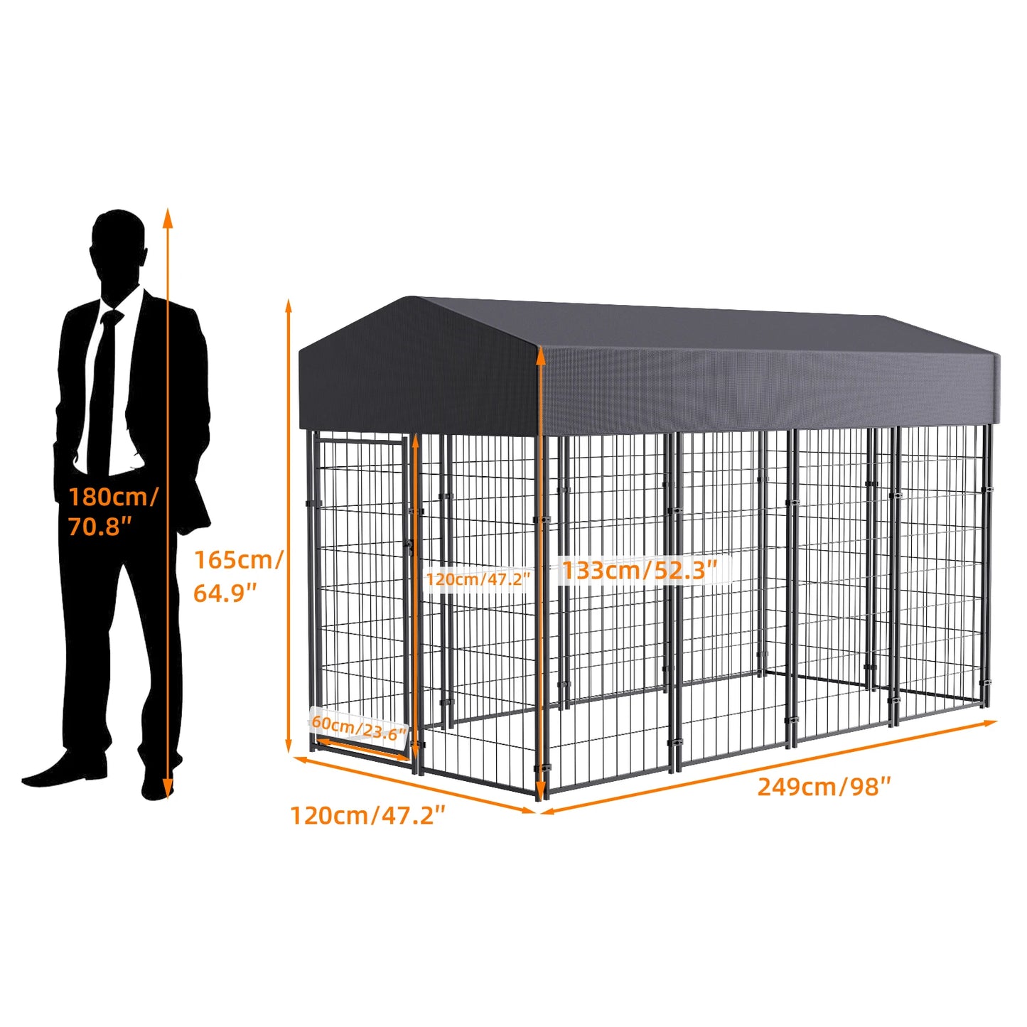 Oversized Outdoor Dog Kennel with Waterproof Cover