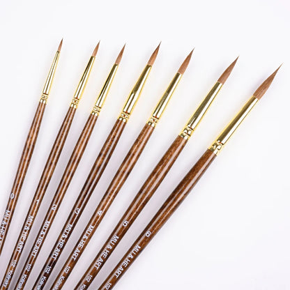 Kolinsky Hair Artist Paint Brush Set for Watercolor Acrylic Oil
