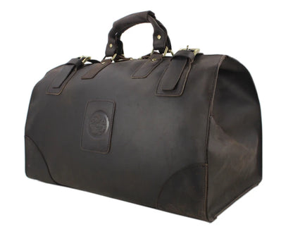 Heavy-Duty Leather Luggage Bag Large Men’s Travel Tote