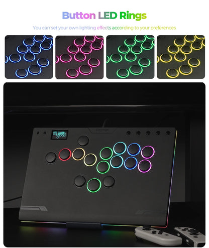 Stickless Arcade Fight Controller for PC PS4 PS5 Black