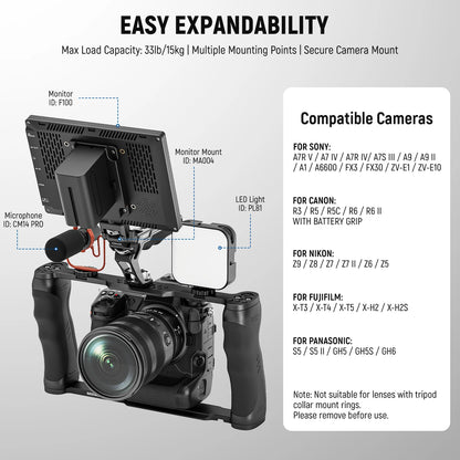 Camera Cage Video Rig with Top Handle Arca Base