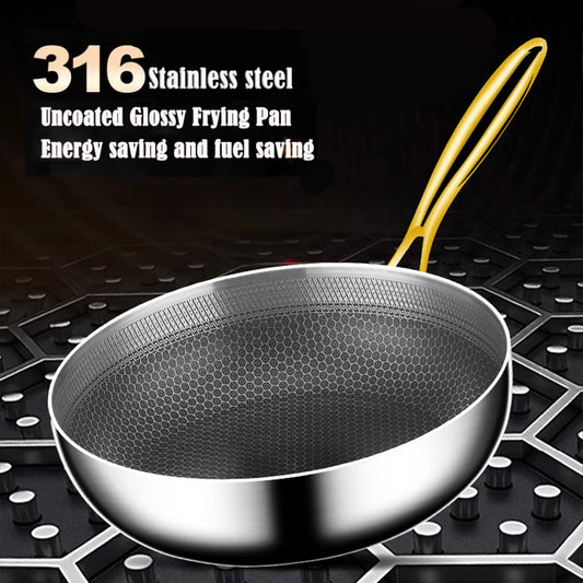 28cm 316 Stainless Steel Honeycomb Non-Stick Frying Pan