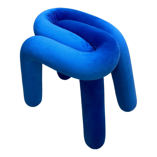 Klein Blue Iron Vanity Stool Stylish Bedroom Seating