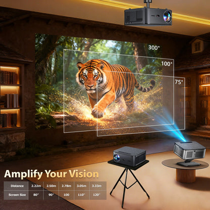 Portable Smart 4K Projector with WiFi Bluetooth Android