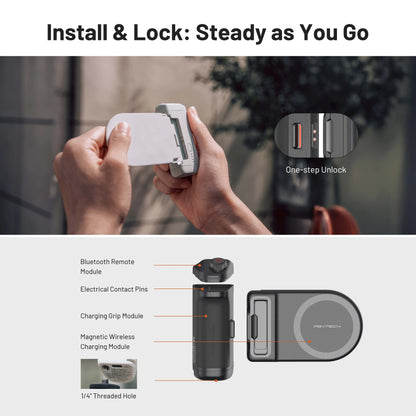 Wireless Phone Camera Grip with Fill Light & Remote