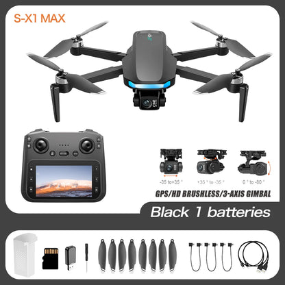S-X1 GPS Drone 8K Camera 10KM FPV Quadcopter