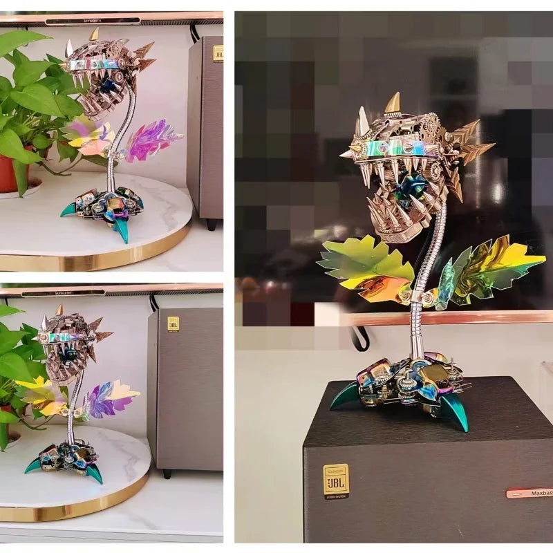 Steampunk Plant Model DIY Assembly Kit with Metal Parts