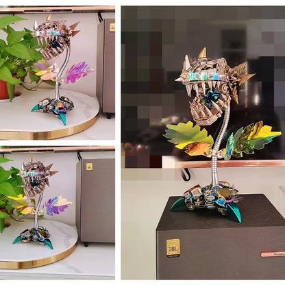 Steampunk Plant Model DIY Assembly Kit with Metal Parts