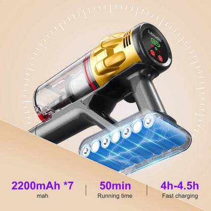 Cordless Vacuum Cleaner 50kPa Powerful Suction Pet Hair