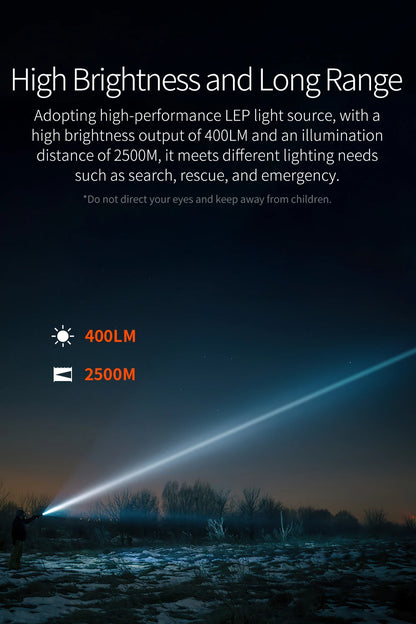 Rechargeable 21700 LEP Flashlight Long‑Range Search Torch