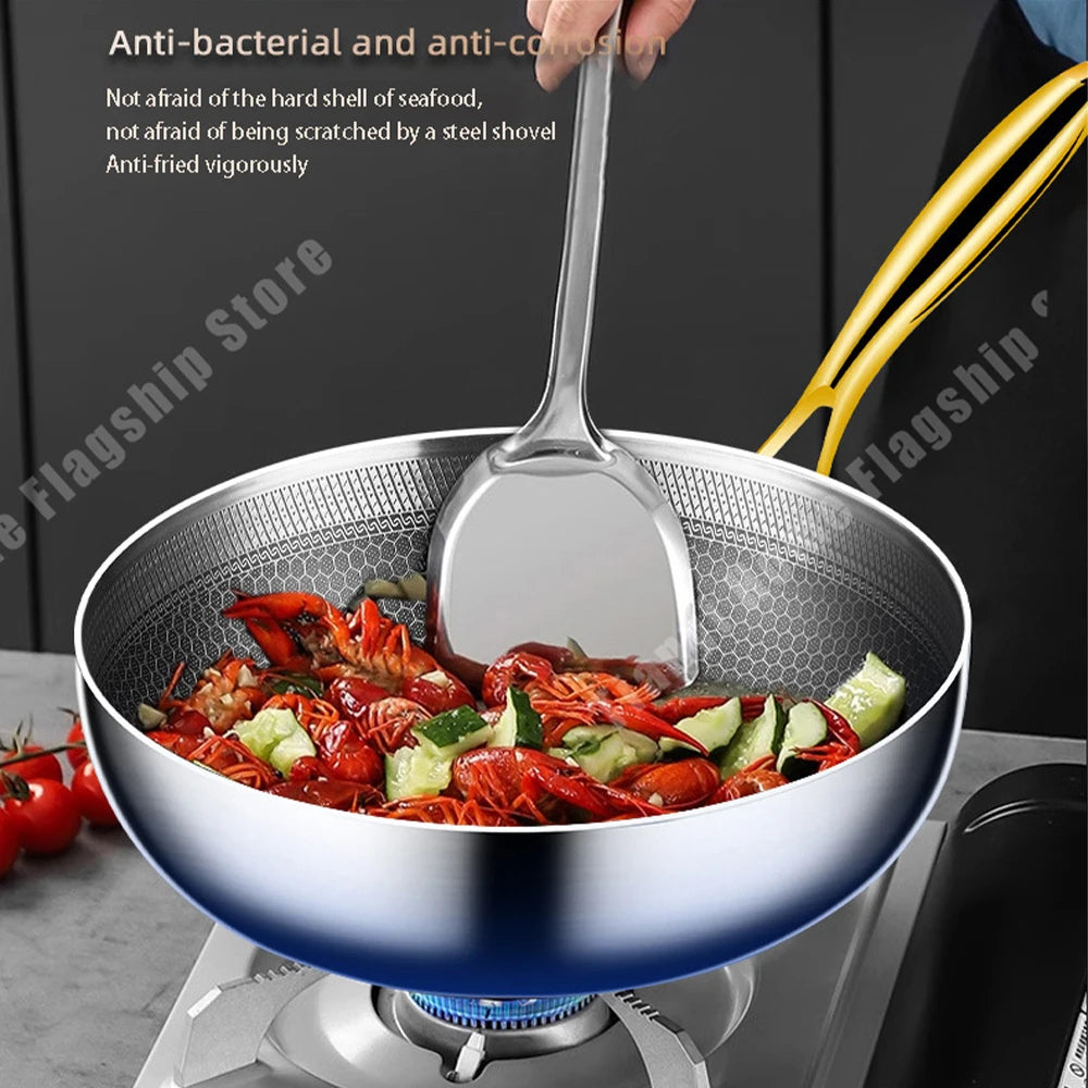28cm 316 Stainless Steel Honeycomb Non-Stick Frying Pan