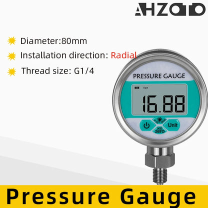 Digital Pressure Gauge 0-1000bar LCD Backlight G1/4