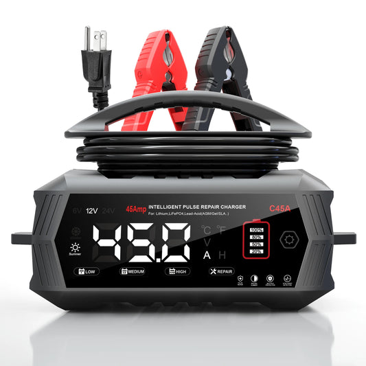 Portable Car and Motorcycle Battery Charger with Repair Function