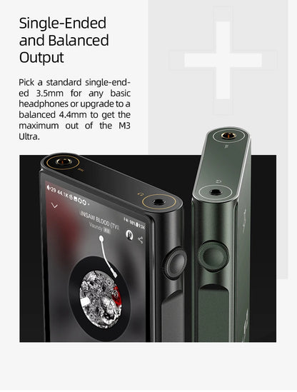 High-Resolution Audio Player Green with Android and Bluetooth 5.0