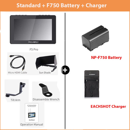 Camera Field Monitor Power Kit Battery with Charger