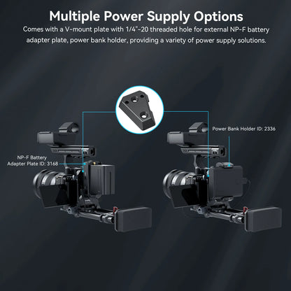 Compact V Lock Battery Mount with Arca Support