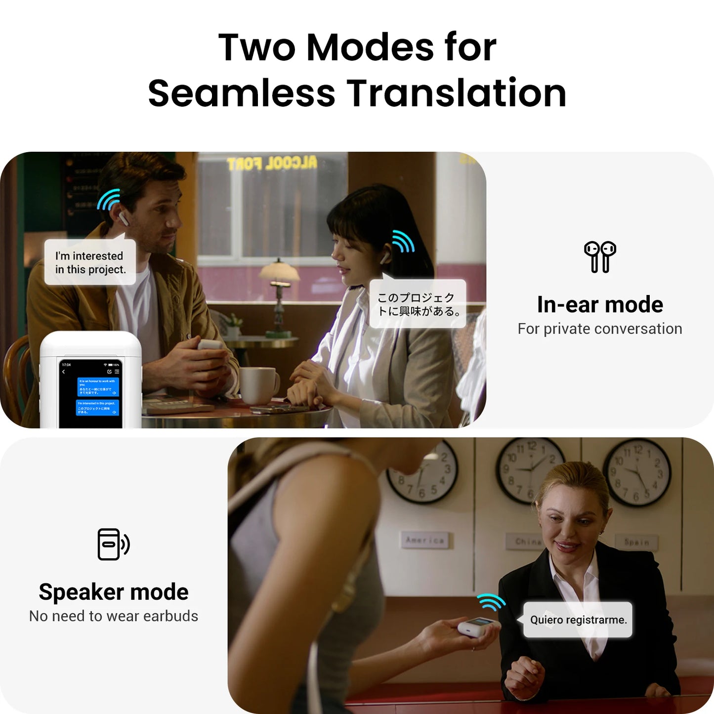 4in1 AI Translator Earbuds with Touch Screen