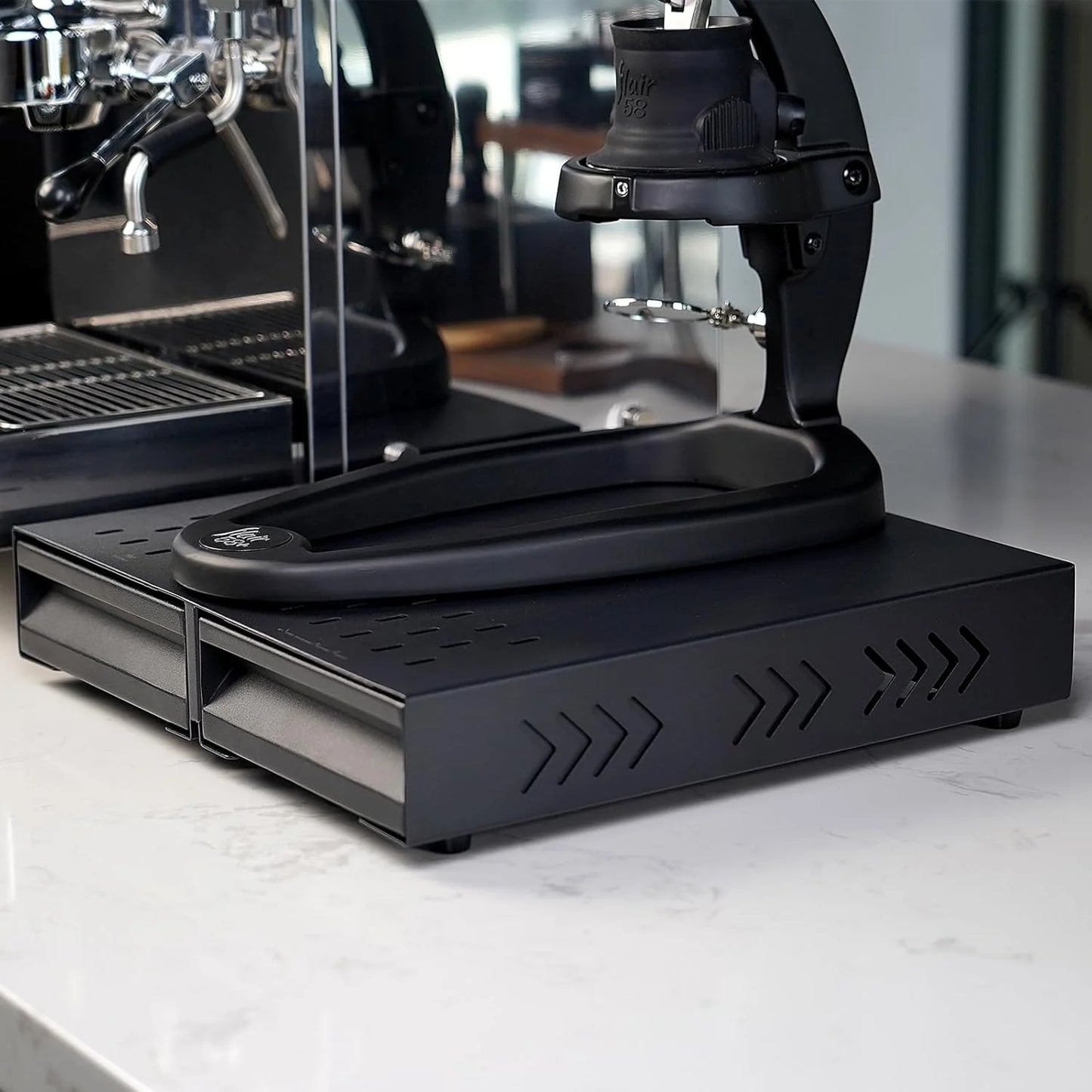 Double-Drawer Espresso Knock Box Coffee Organizer