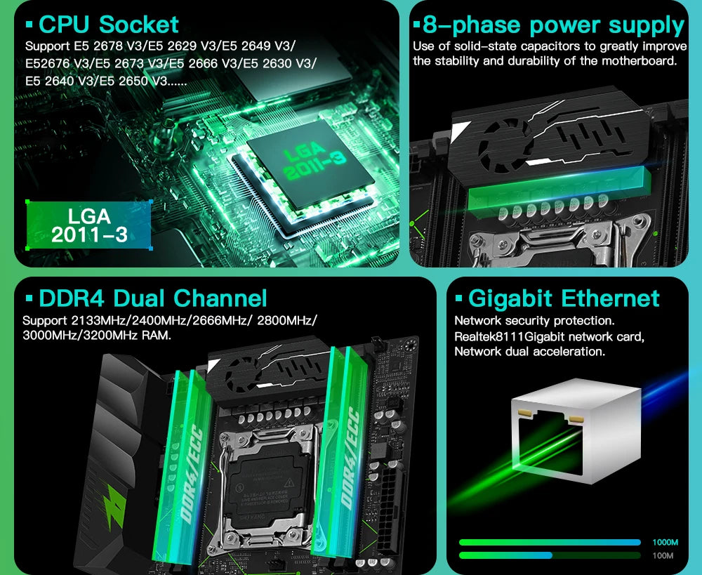 X99 ATX Motherboard for LGA2011-3 CPUs with DDR4 Support