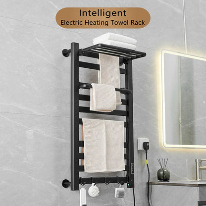 Smart Black Heated Towel Rack