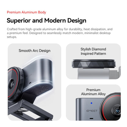 4K Webcam 1080p60 Streaming Camera with 8MP Sensor