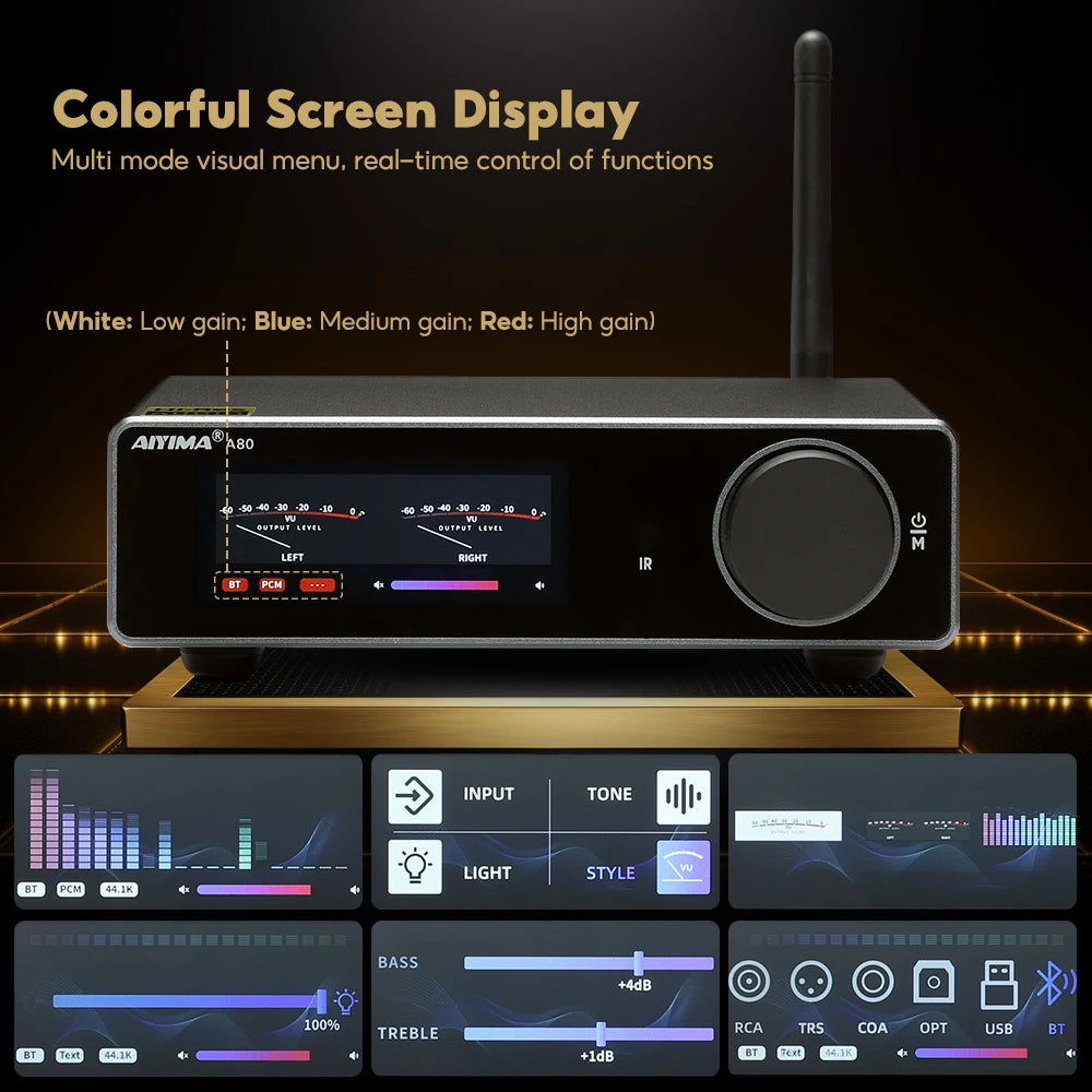 Bluetooth Stereo Power Amplifier 300Wx2 with DAC