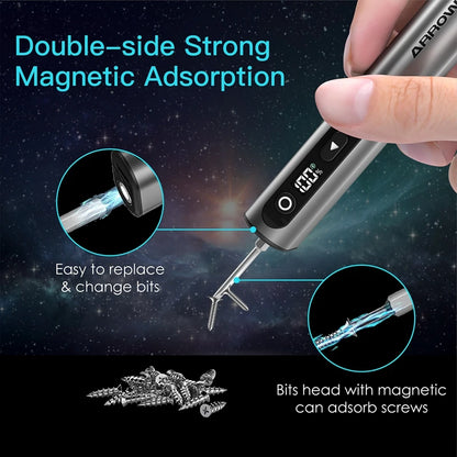 Cordless Electric Precision Screwdriver 5-Gear Magnetic Bit Set