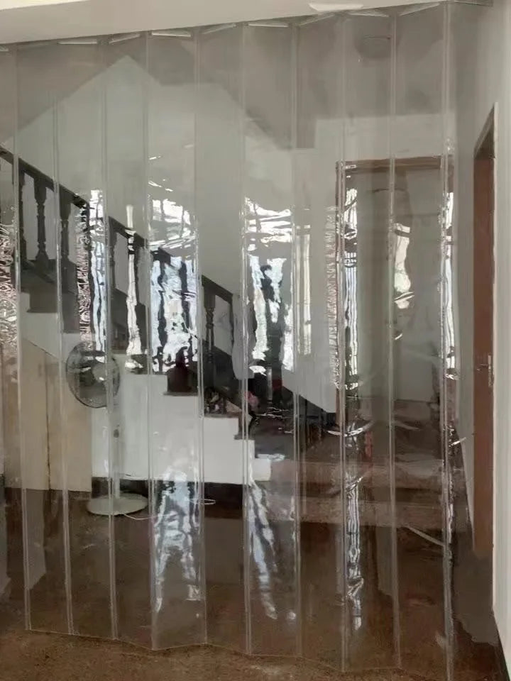 PVC Sliding Door Curtain Transparent 100x210cm Windproof