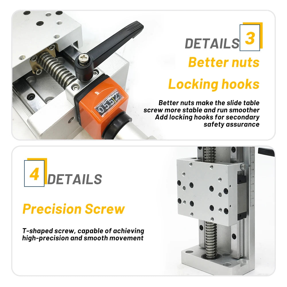Precision 200mm Vertical Motion Slide Table for CNC Robotics