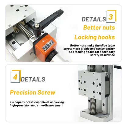 Precision 200mm Vertical Motion Slide Table for CNC Robotics