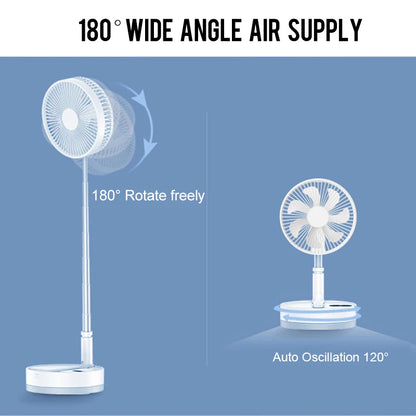 Portable Folding Fan Rechargeable with Carry Bag and Remote