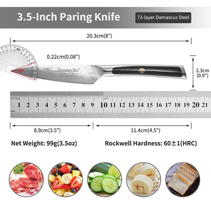 3-Piece Damascus Steel Kitchen Knife Set for Cooking