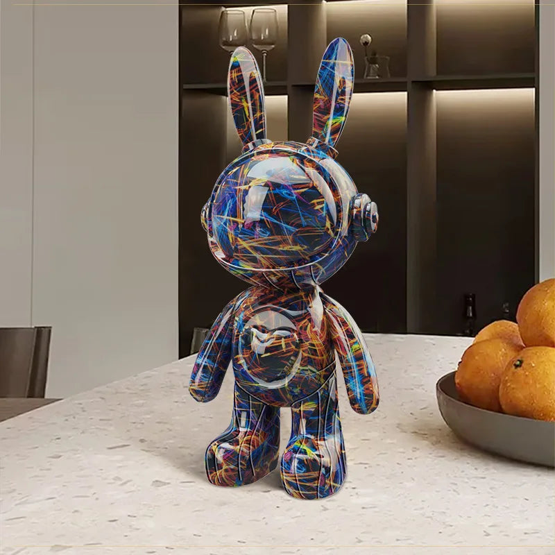 Nordic Robot Rabbit Resin Statue Home Decor