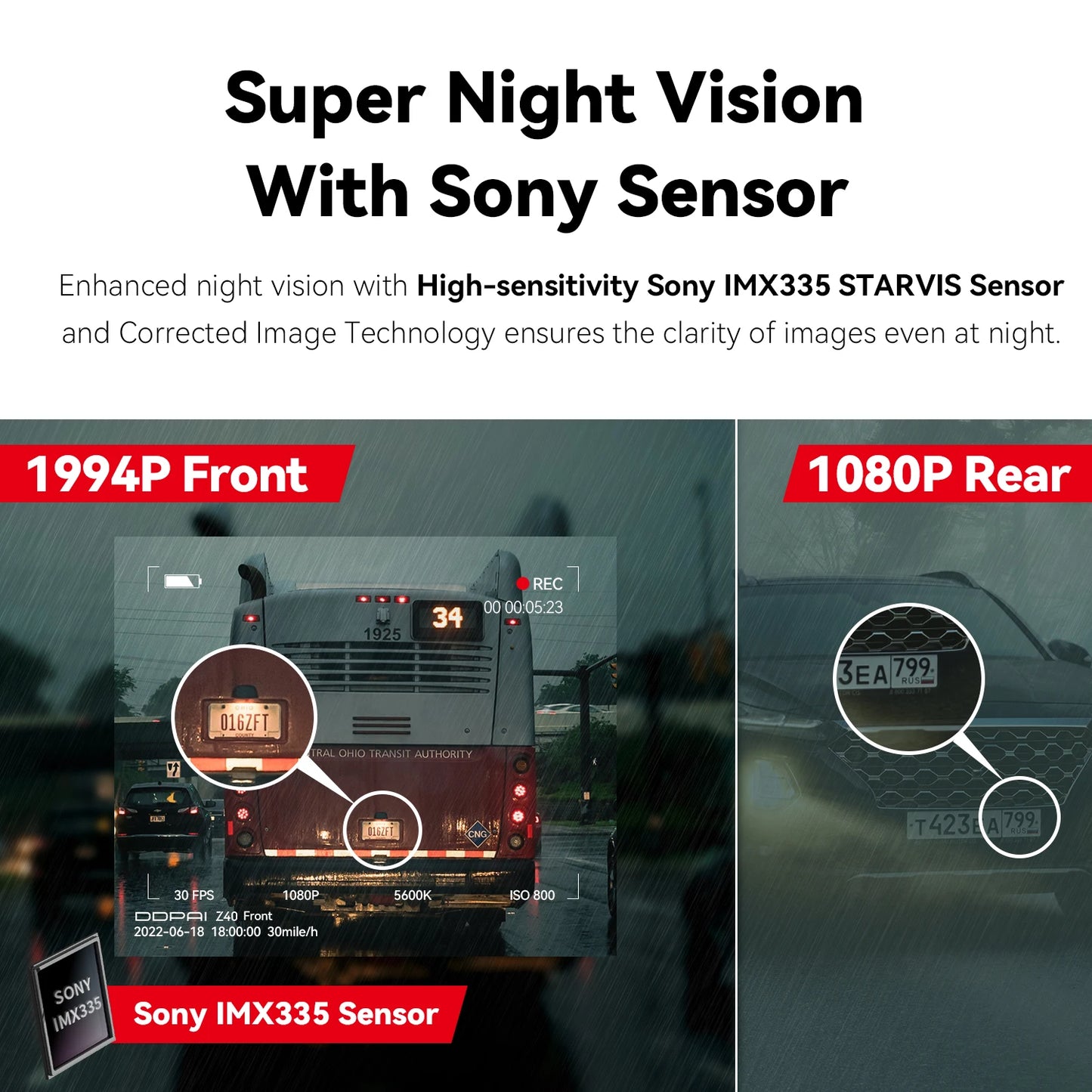 1944P Dual Lens Dash Cam WiFi Parking Monitor
